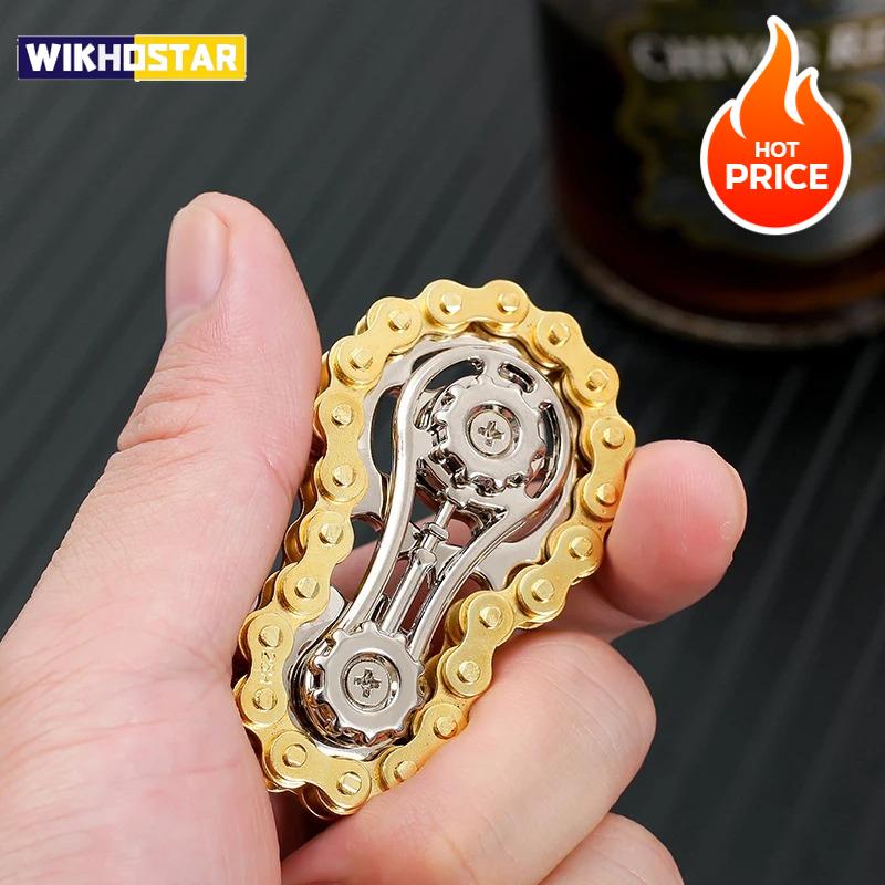 Fingertip Flying Pins Anti-Stress Spinner Anxiety Metal Bike Chains EDC Spinner Fidget Bags for Adult Kids