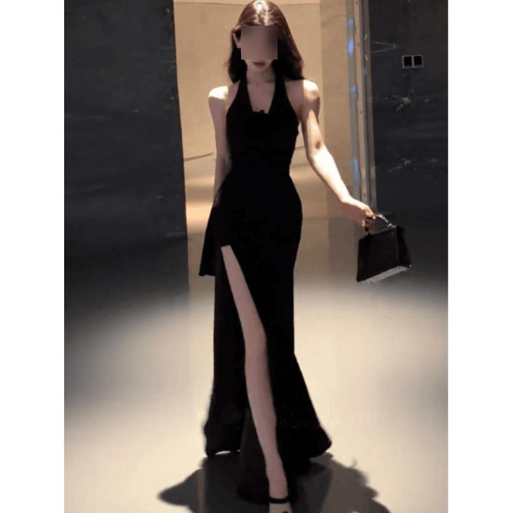 

талия и тонкий, секущиеся концы, бедра и шея, Рождественский Анкола красный осенне-зимний темперамент, длинная юбка внутри XL- (recommended 110-60kg) чёрный