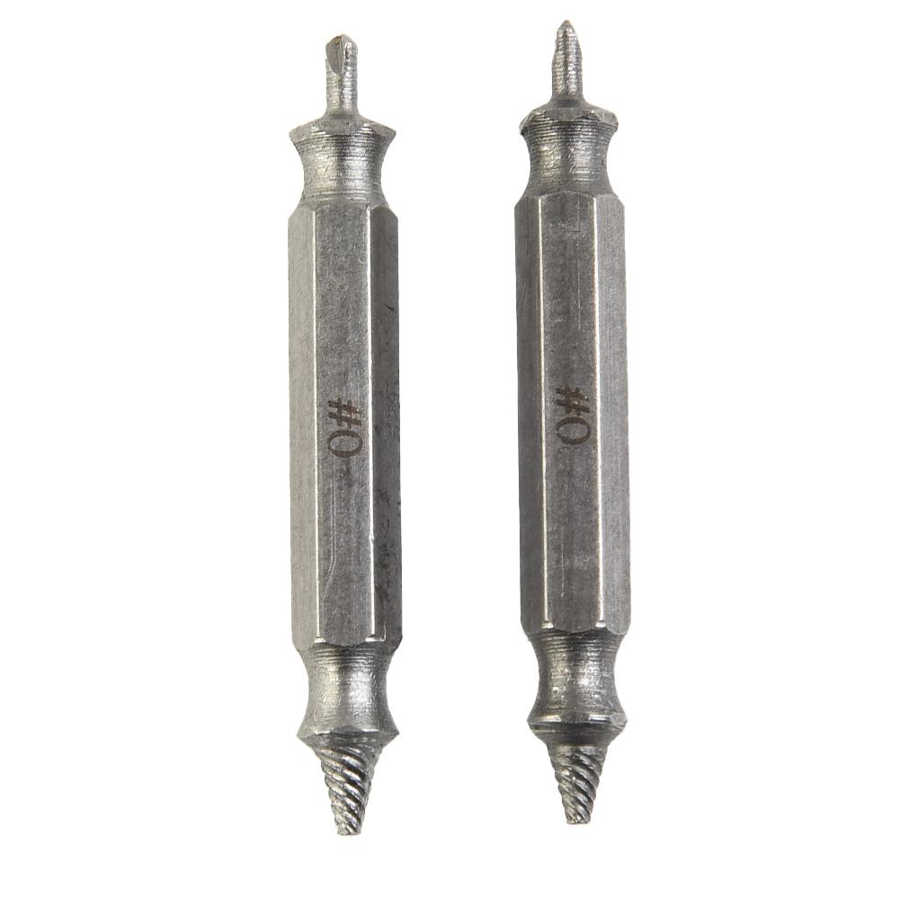 2-Piece Broken Screw Extractor Tool Set for Damaged Screws Compatible with Standard Power Drills and Quick Chucks