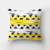 Simple Yellow Black Geometric Cushion Cover For Sofa Wave Line Square Pillow Case Letter Pillowslip Household Home Decor