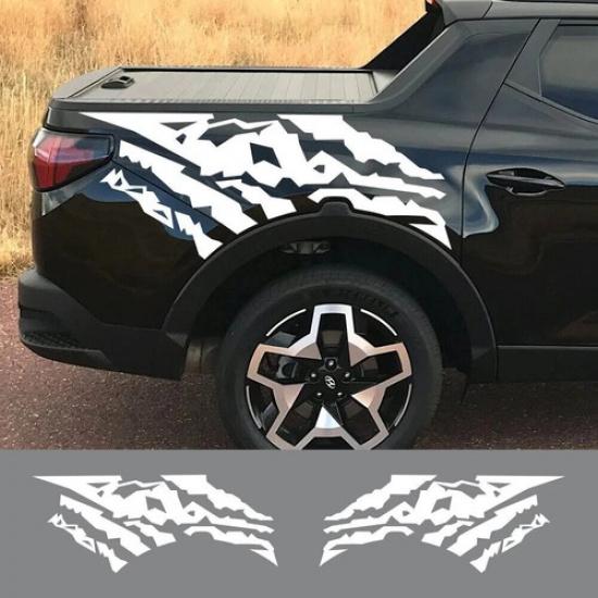 2 PCS Graphic Vinyl Stripe Car Sticker For Hyundai Santa Cruz Trunk Side Decals