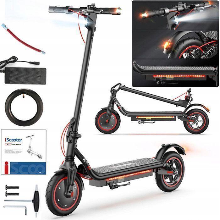 Foldable Electric Scooter for Adults 8.5'' iScooter W7, Long Range 25-30km, 42V 7.8Ah Battery, 350W Motor