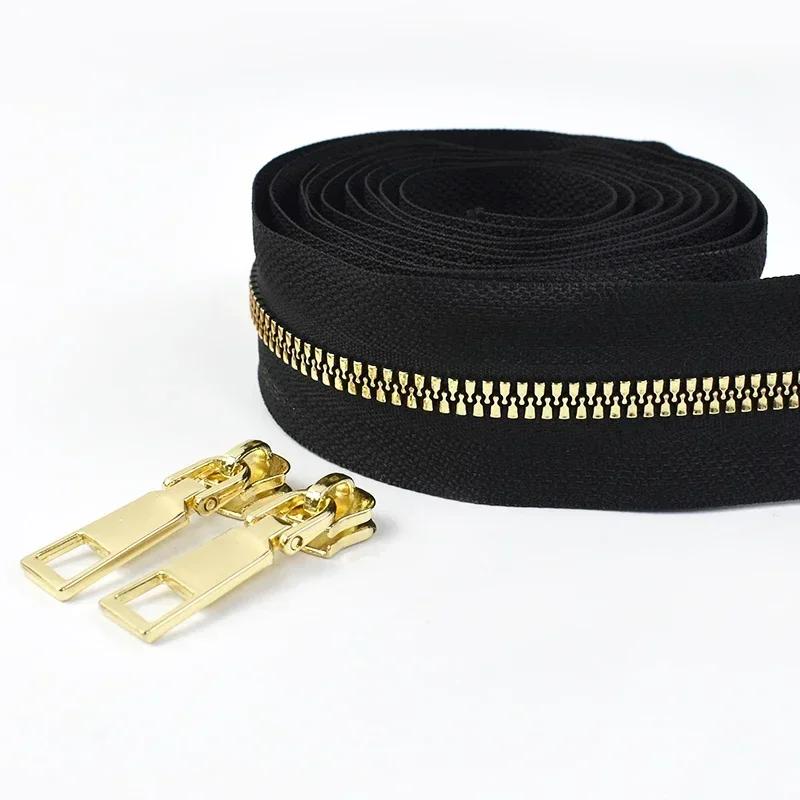 Meetee 2-10M 5# Metal/Nylon/Resin Zippers By Meter + Matching Zip Sliders Bag Clothes Zips Easy Repair Sewing Accessories