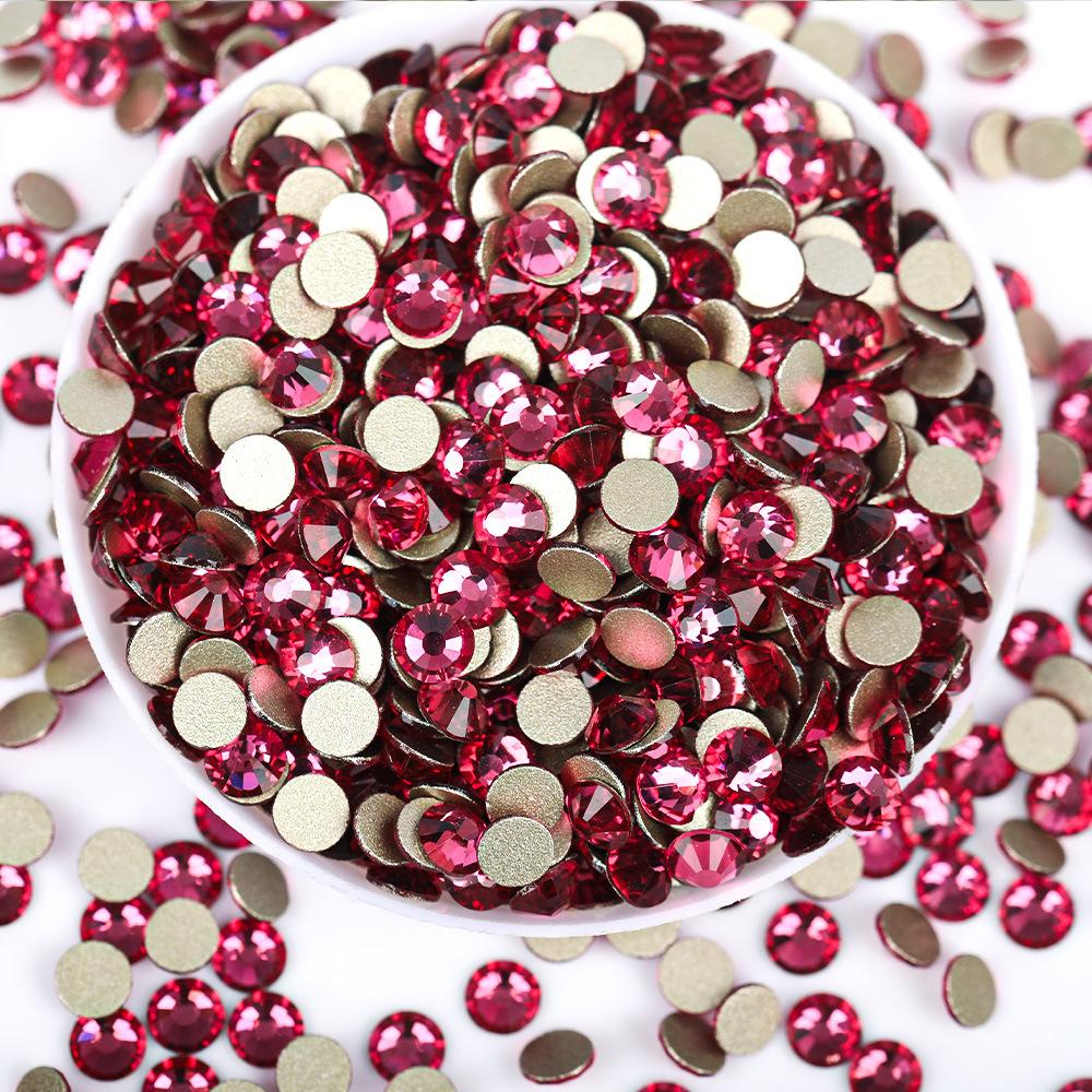 Weichen, Gold Bottom Glass Flat Bottom Diamond Nail Drill, Decorative Mobile Phone Case Diy Nail Accessories Rhinestone Jewelry