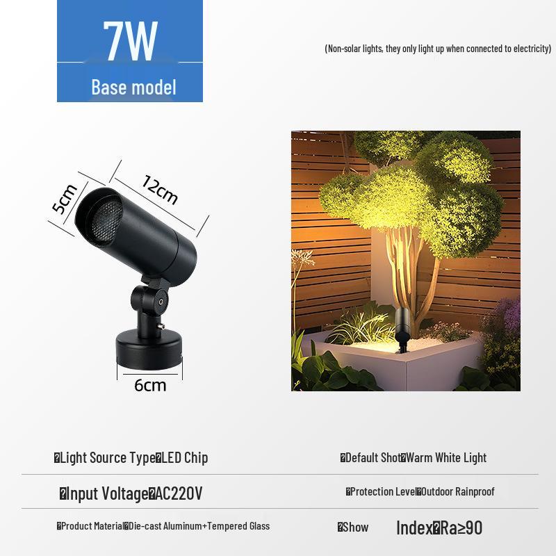 Waterproof Outdoor LED Spotlight for Trees and Gardens - Landscape Lawn Light with Ground Stake, 24V Floodlight