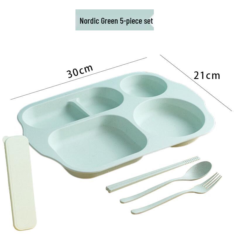 Wheat Straw Divided Plate & Cutlery Set