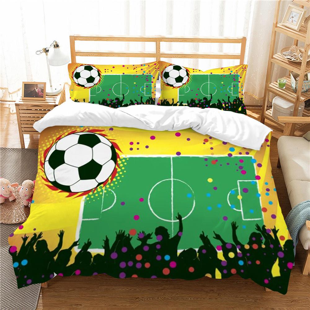 Duvet Cover Football Quilt Cover Queen Size Bedding Home Textiles 3D Printed Children Teen Soft Bedding Cover Set