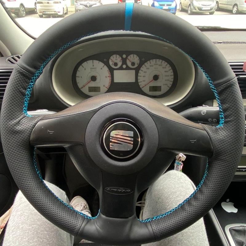 

Для Volkswagen VW Golf 4 Passat B5 Seat Leon Polo Оплетка Чехол на Руль Автомобиля из Микрофибры Кожа Авто Аксессуары Brown Thread