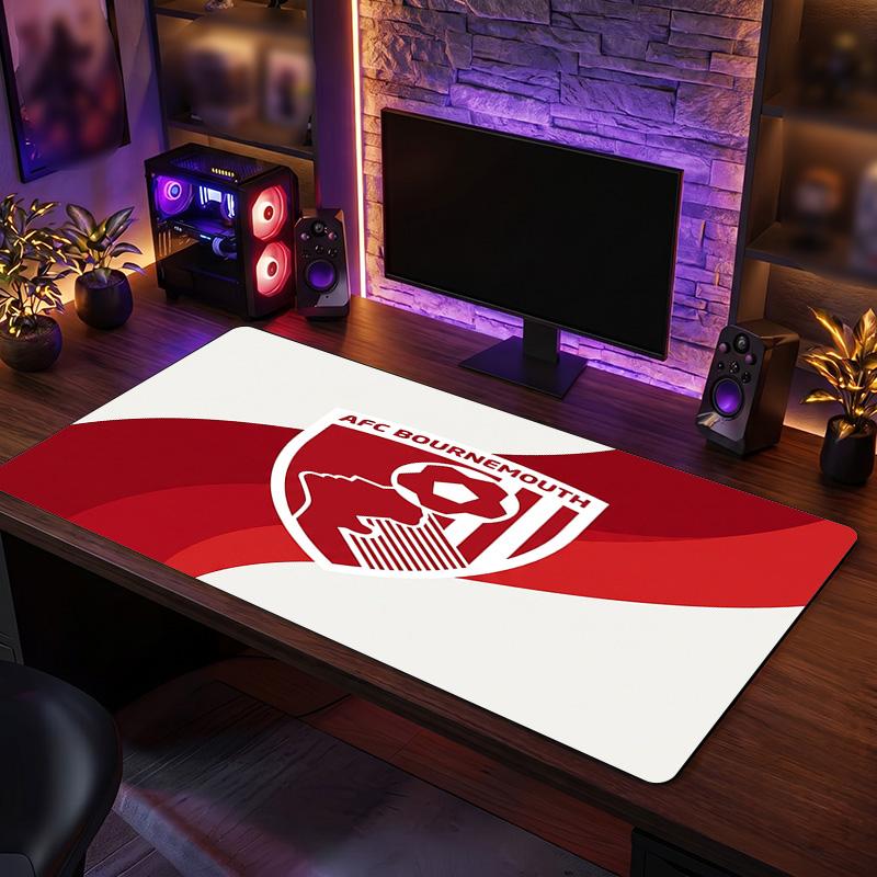 Bournemouth Football Print Large Mouse Pad, Anti-Slip Extended Gaming Desk Mat for Office Home