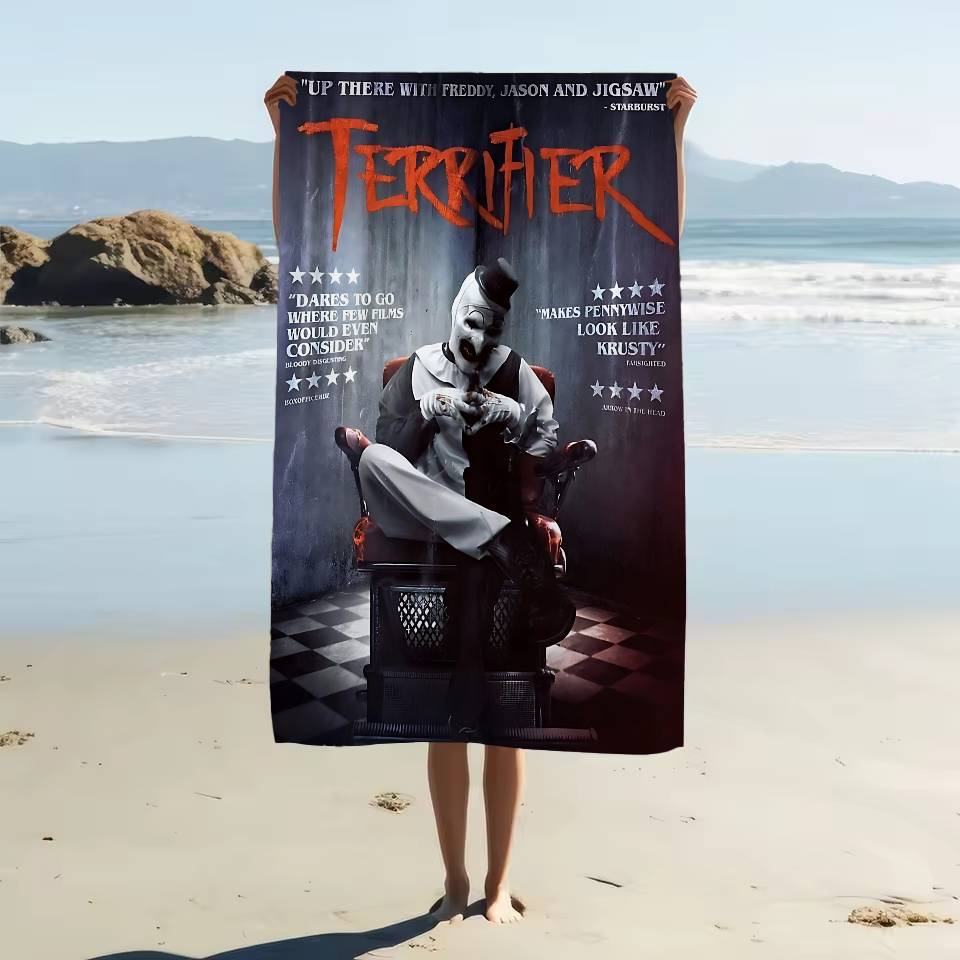 Terrifier 2 Horror Movie Microfiber Beach Towel Absorbent Quick Dry Soft Yoga Swimming Resort Mountain Climbing Towel