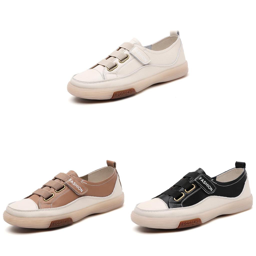 Korean Style Womens Casual Shoes With Leather Patchwork And Velcro For Summer And Spring Wear
