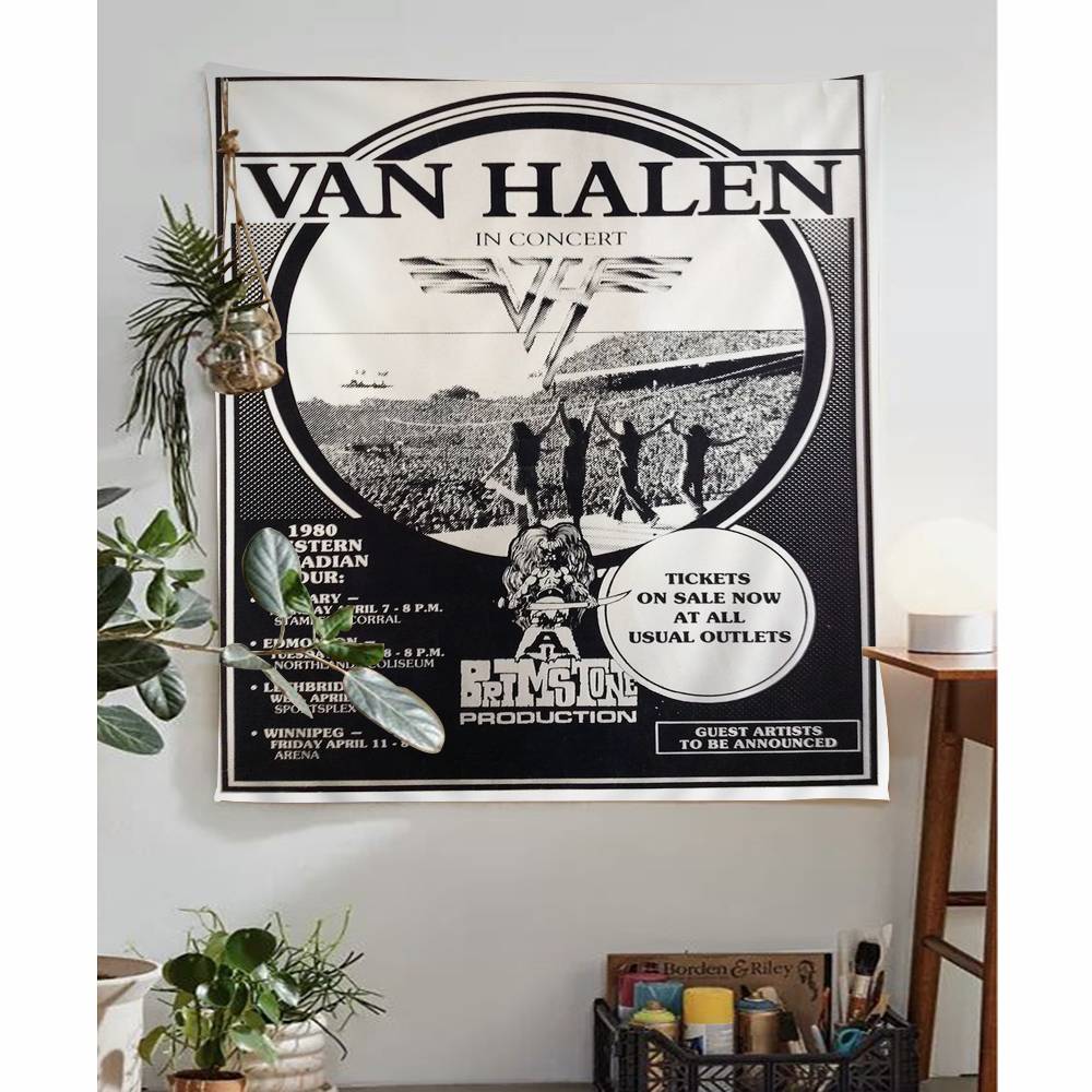 Van Halen Retro Rock Band Hanging Bohemian Tapestry Bohemian Wall Tapestries Mandala Cheap Hippie Wall Hanging