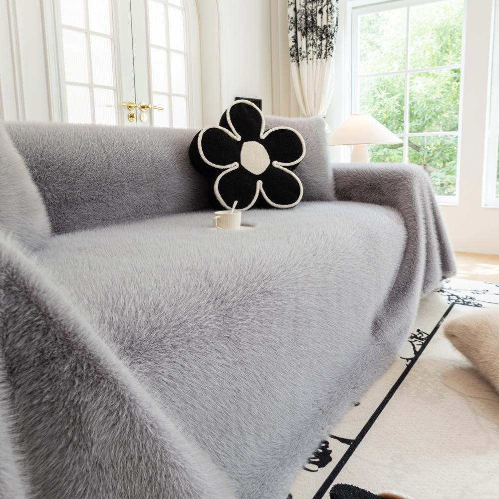 

Утолщенный чехол для дивана из норки, полотенце, универсальный высококачественный плюшевый зимний чехол, одеяло, завернутый чехол 180X230