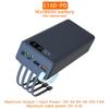C16D 5V USB Çift USB 16*18650 Power Bank Kılıfı C16D 4 Kablolu LED'li Aydınlatma DIY Çıkarılabilir Kutu QC3.0 Şarj Pil Depolama Kutuları
