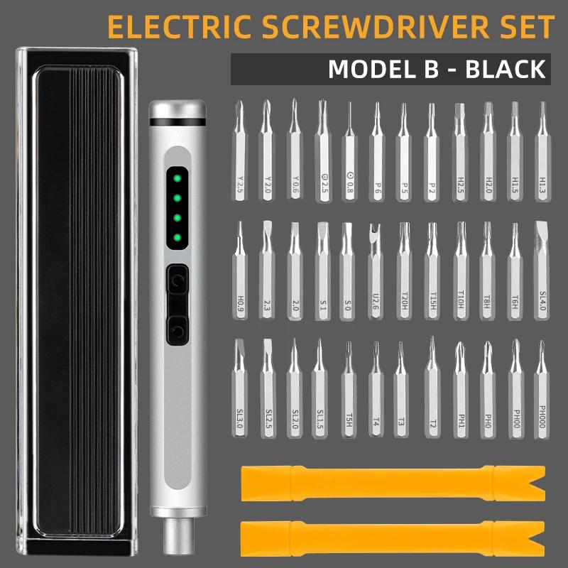 

41 в 1 Мини беспроводной электрический отвертка набор прецизионных светодиодов с 36 магнитными битами профессиональные инструменты для ремонта iPhone Watch PC