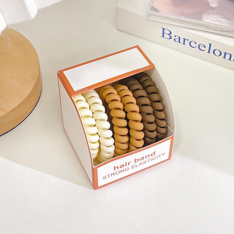 6-Pack Frosted Elastic Hair Rings - Durable, Simple Ponytail Bands for Women