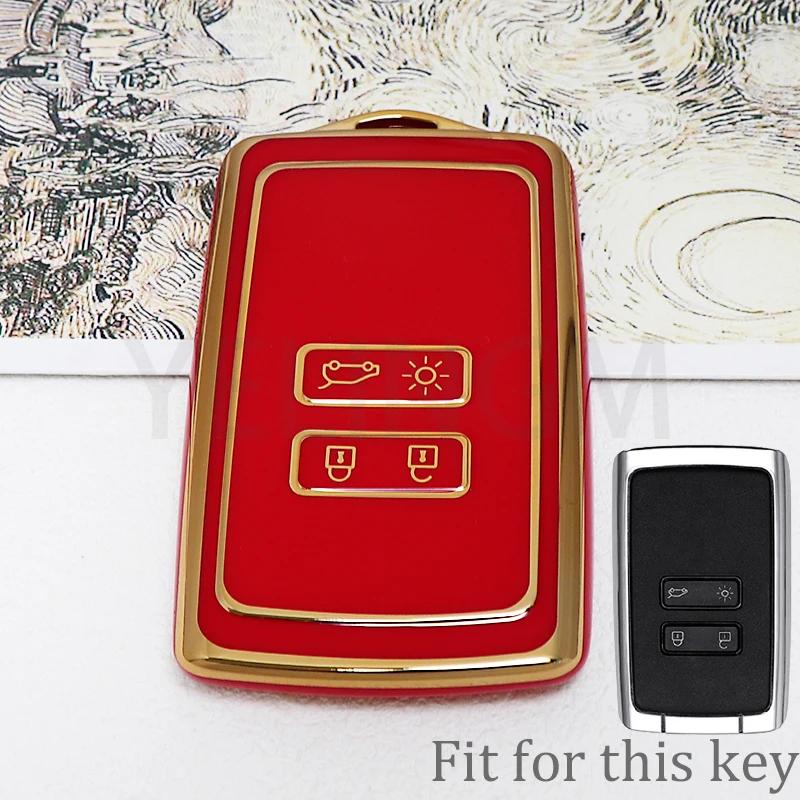 Car Key Case Cover 4 Button For Renault Koleos Kadjar Megane Talisman Captur Espace Clio - Tpu Keyring Car Accessories