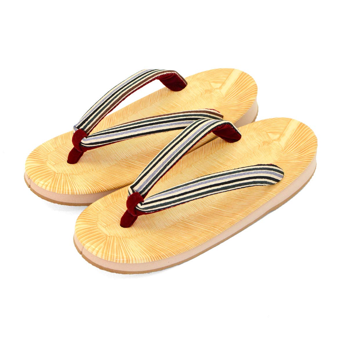 

Женские гэта Takeharu, Сделано в Японии, Губчатая подошва, Шлифованная подошва, Желтые гэта Чиба, Полосатый узор, Овальная форма, Размер L