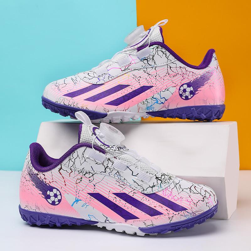 Jinjiang football shoes boys and girls TF broken nails children and students physical education training shoes rotating button sports shoes