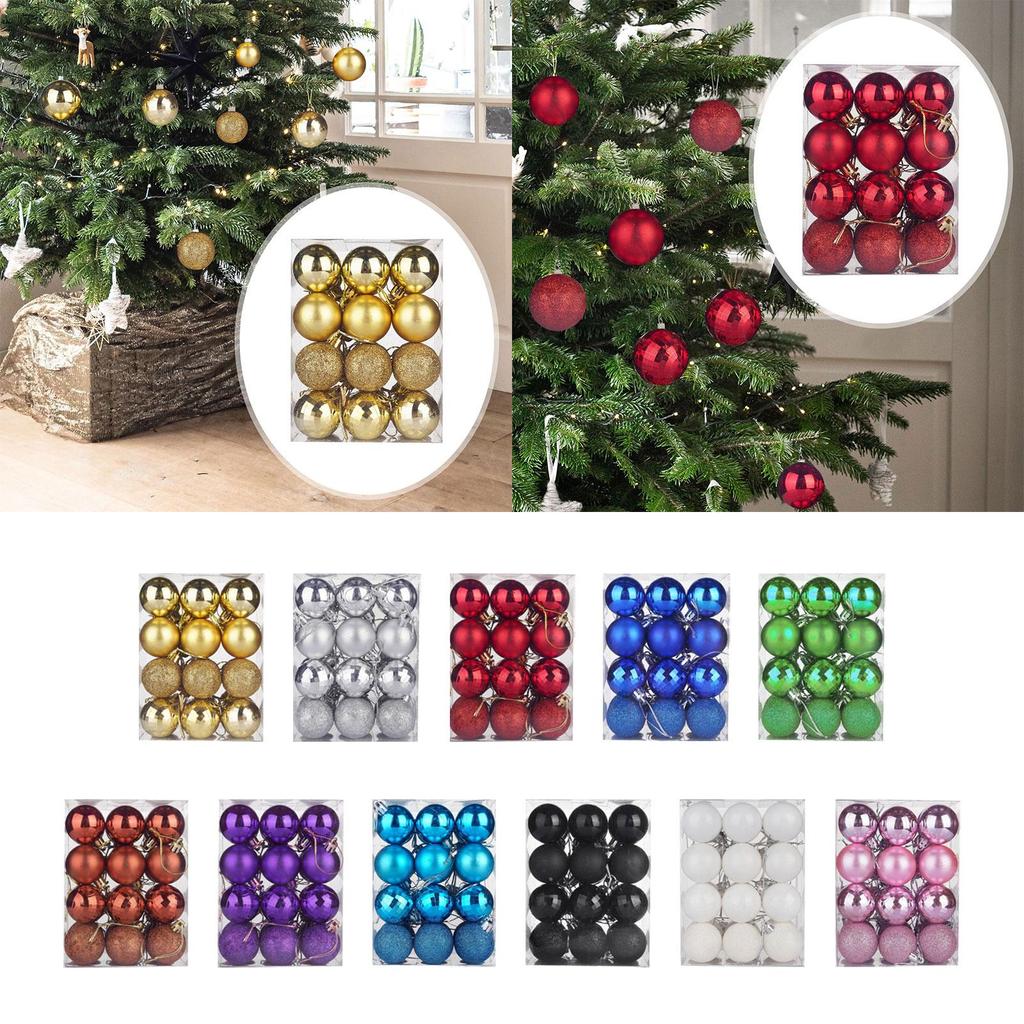 24 Stück Weihnachtsbaumkugeln Christbaumschmuck Dekorationen für Neujahr Verlobung Weihnachtsbaum Jubiläum Partyzubehör