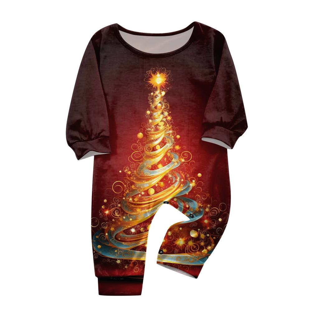 Family Matching Print Sets Pajamas Loungewear Outfits Family Matching Long Sleeve Tops+Pants Set