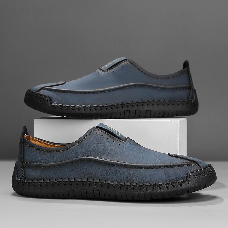 Handmade Genuine Leather Men's Casual Shoes Comfortable Moccasins Men Business Flats Shoes Driving Shoes