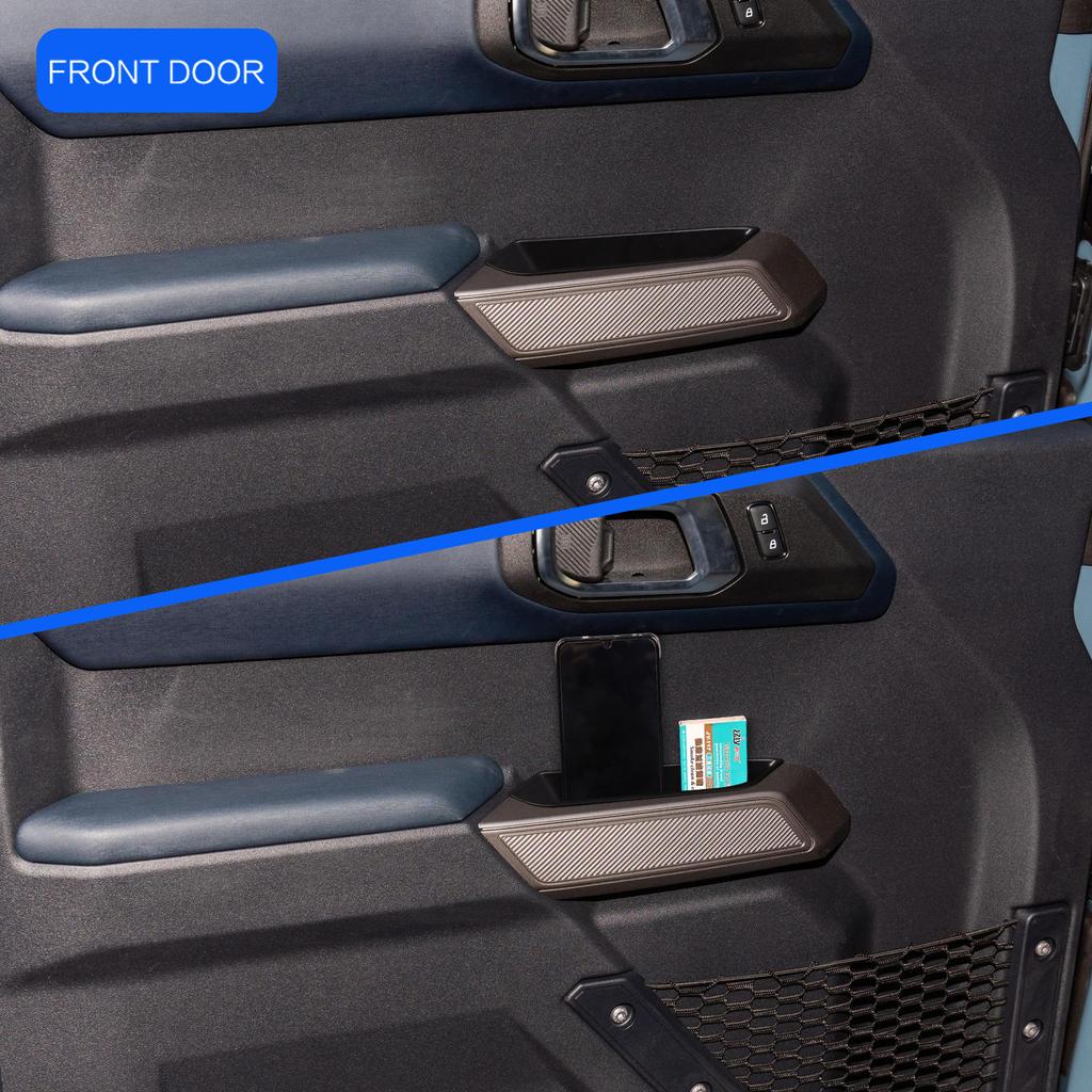 For Ford Bronco 2025 2025 (4 Door) Front Rear Door Handle Storage Box Accessories Car Side Door Holder Tray Organizer 4pcs