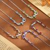 S925 sterling silver bracelet women's premium sense pear-shaped natural olivine topaz light luxury crystal stone
