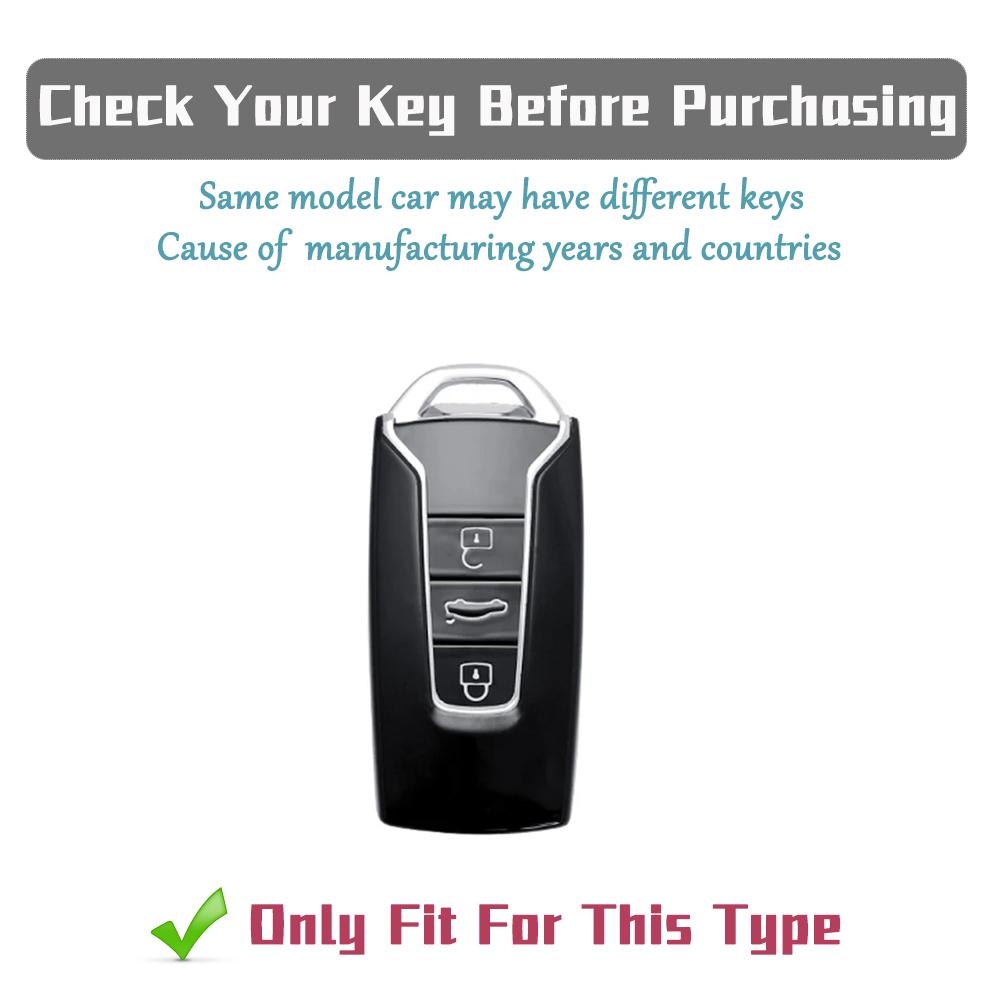Soft Durable TPU Key Fob Cover for Volkswagen Touareg 2018-2023 - 3 Button Car Remote Protective Case with Key Chain Key Rings