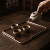 Wooden Tray with Metal Trim Slimline Rectangular Large for Coffee Table
