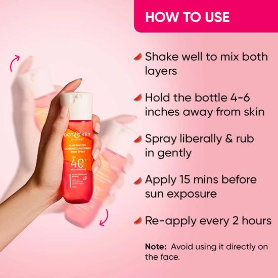 Dot&Key Watermelon Cooling Sunscreen Body Spray SPF 40+ (110ml)