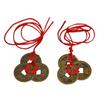 3 Coins Red Chinese Knot Copper Vintage Feng Shui Wealth Success Lucky Charm Home Car Hanger As Blessing Gifts Bring Health