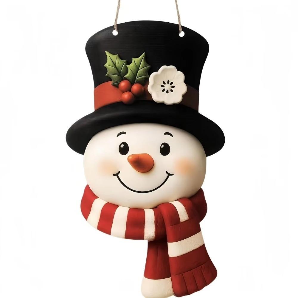 2D Flat Wooden Christmas Wall Decor Rural Style Christmas Snowman Ornament  Christmas Wall Decor
