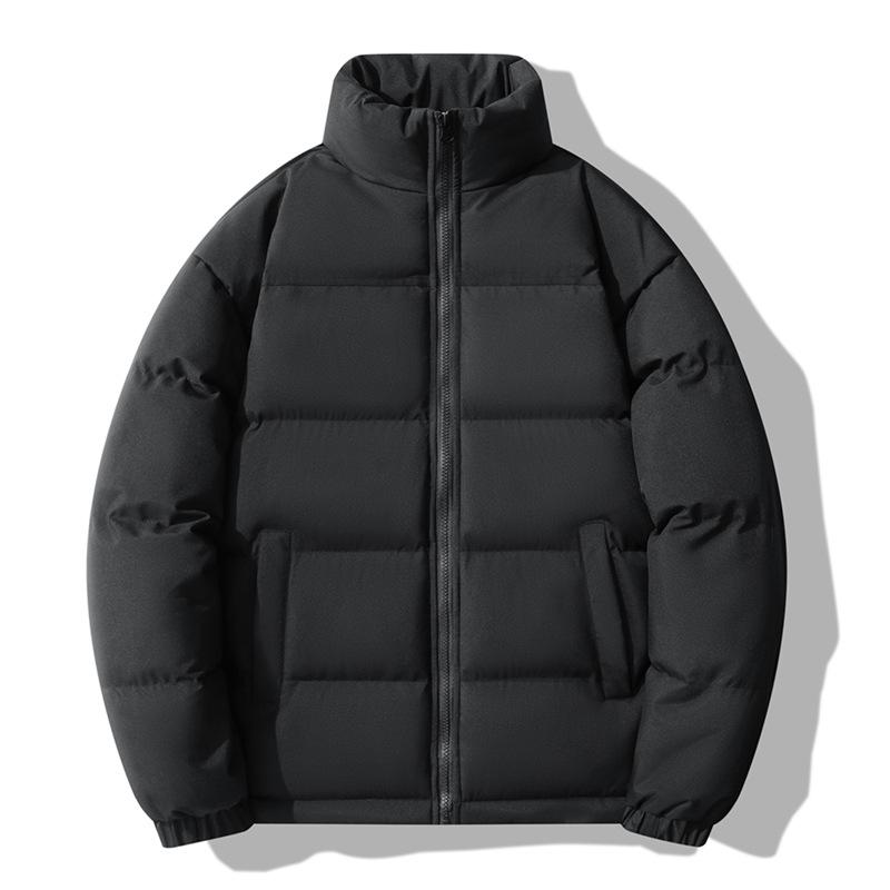 

2024 Winter Unisex Patchwork Stand-Up Collar Cotton Jacket - Windproof, Warm, and Thickened for Men L