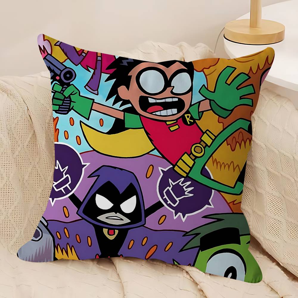 

Animation T-Teen T-Titans Go Pillowcase Toon Gift Cushion Cover Bedroom Home Sofa Chair Seat Decor Pillow Case 12x12Inch