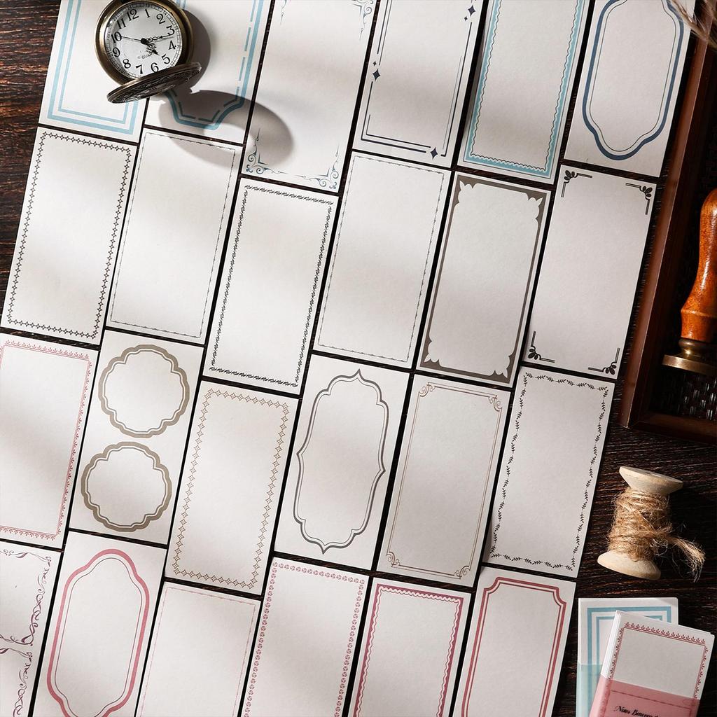 Dark Shadow Sticky Notes: Retro Border, Writable, 4 Styles.