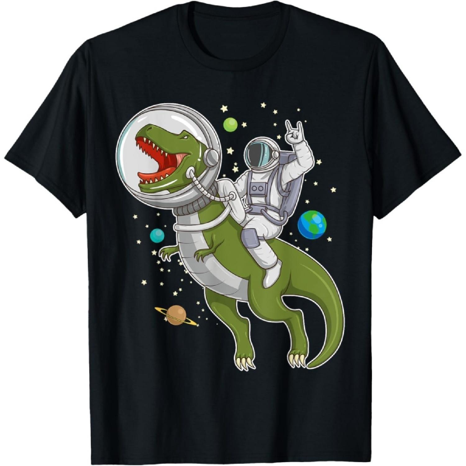 Астронавт верхом на динозавре Тираннозавре Астро Тираннозавр Космический Подарок Футболка(1) S