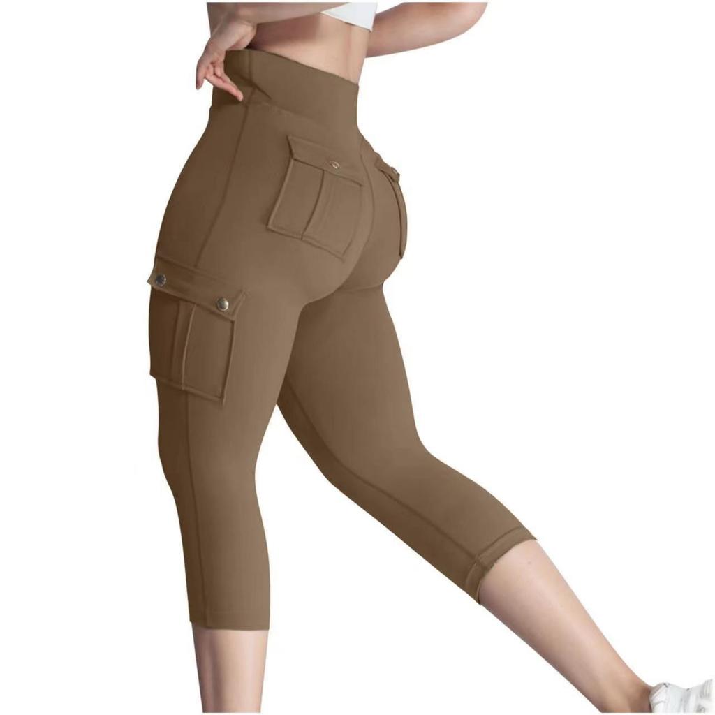Women's Pocket Workout Fitness Pants High Elastic Tight Yoga Pants Running Pants