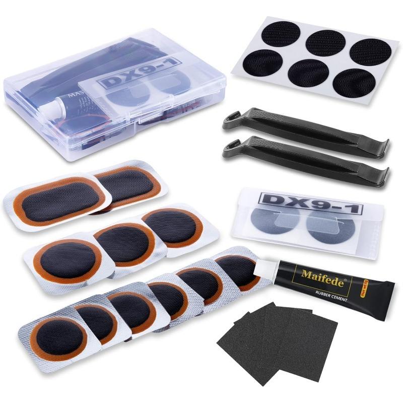 Outdoors Ride Bike Repair Kit With Portable Storagebox- Puncture Patches Bicycle Cycle Inner Tube Puncture Tyre Patch Glue Tool