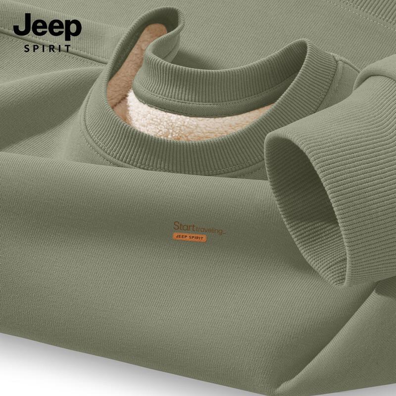 JEEP SPIRIT Men's 2025 Winter Fleece Crewneck Sweatshirt