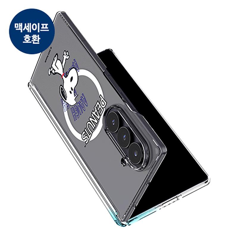 Snoopy & Charlie Cartoon Samsung Z Fold7 Clear Magnetic Phone Case