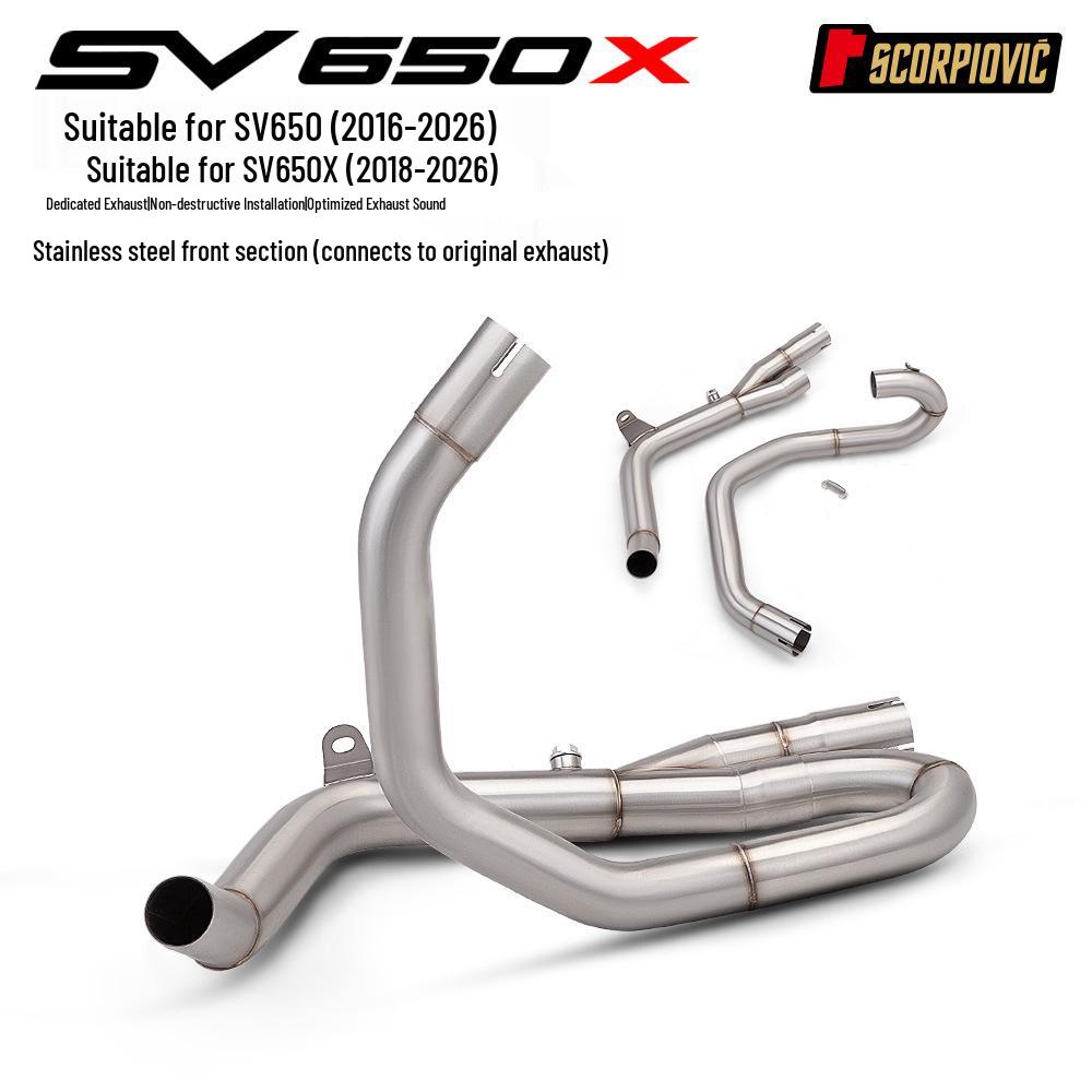SV650 Front Section Adapter: Converts Original to 51MM Exhaust (For 2016-2026)