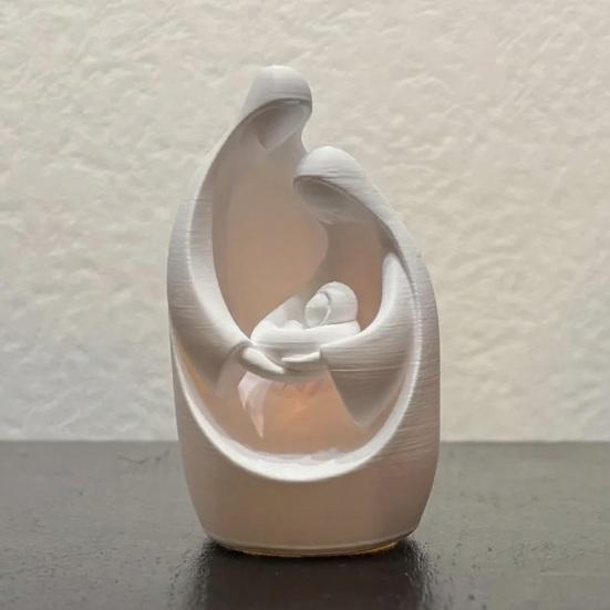 Family of 3 Figurine 3D Printed Parents And Kids Statue Modern Sculpture for Living Room Bedroom Shelf TV Stand Decor