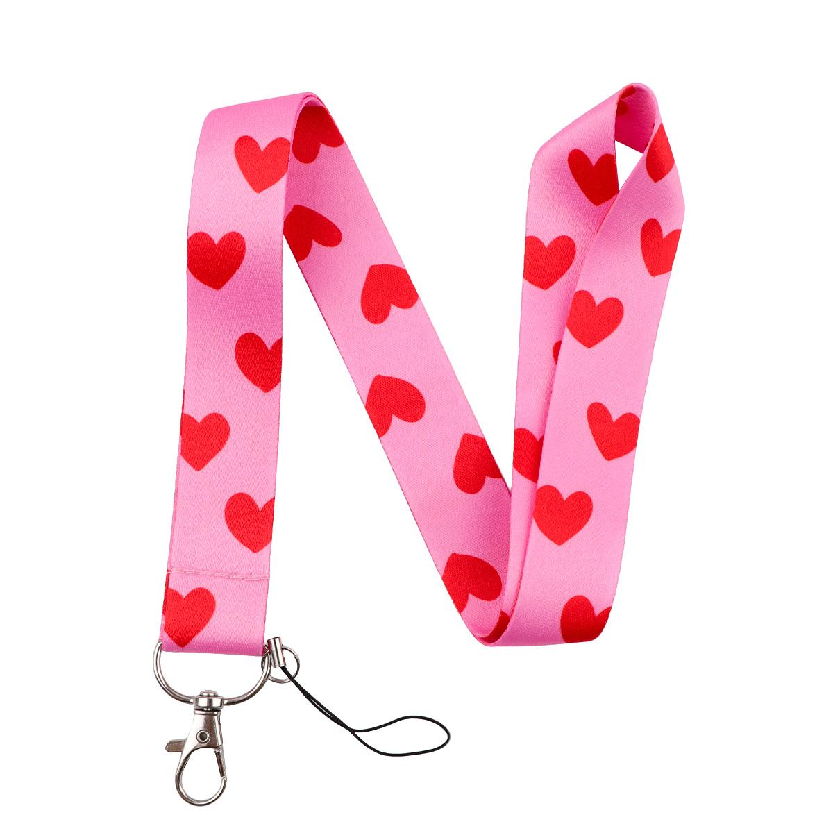 

Flowers Love Hearts Lanyard For Keys ID Credit Bank Card Cover Badge Holder Phone Sweet Key Lanyard Keychain Accessories Gifts