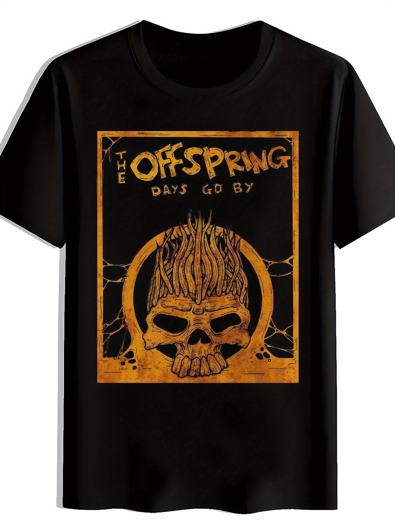 T-shirt Black with Skull & Flame Design - The Offspring Days Go By Print L