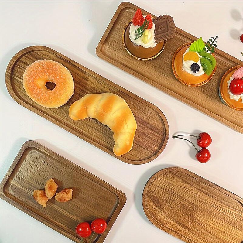 ZISIZ Wooden Oval Serving Tray Set