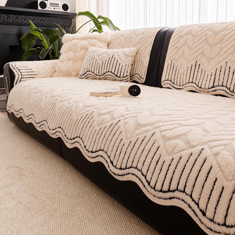 

Plush Sofa Cover All Season Universal Non-Slip Couch Cushion Protector Sofa Scratches Cat Irregular Couch Slipcovers For Home 1pc 30x50 pillowcase