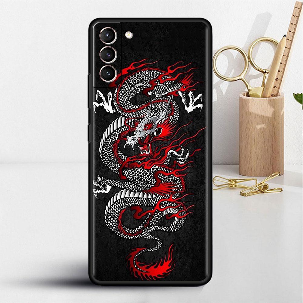 Case For Samsung Galaxy S22 S20 Ultra S21 FE S10 S9 Plus Note 20 10 Lite 9 Soft Phone Cover Shell Dragon Animal