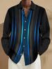 Eye-catching lightning galaxy print long-sleeve shirt, trendy casual style.