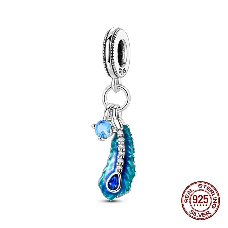 Suitable For Authentic Genuine Copper Decorative Charms Bead Elements Magnificent Feather Butterfly Magical Mask Charm Decorations Jewelry Creation